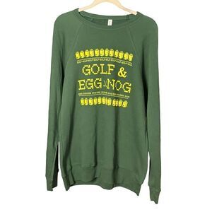 New Golf and Eggnog Sweater Size XL Unisex Holiday Green Funny Gift Novelty